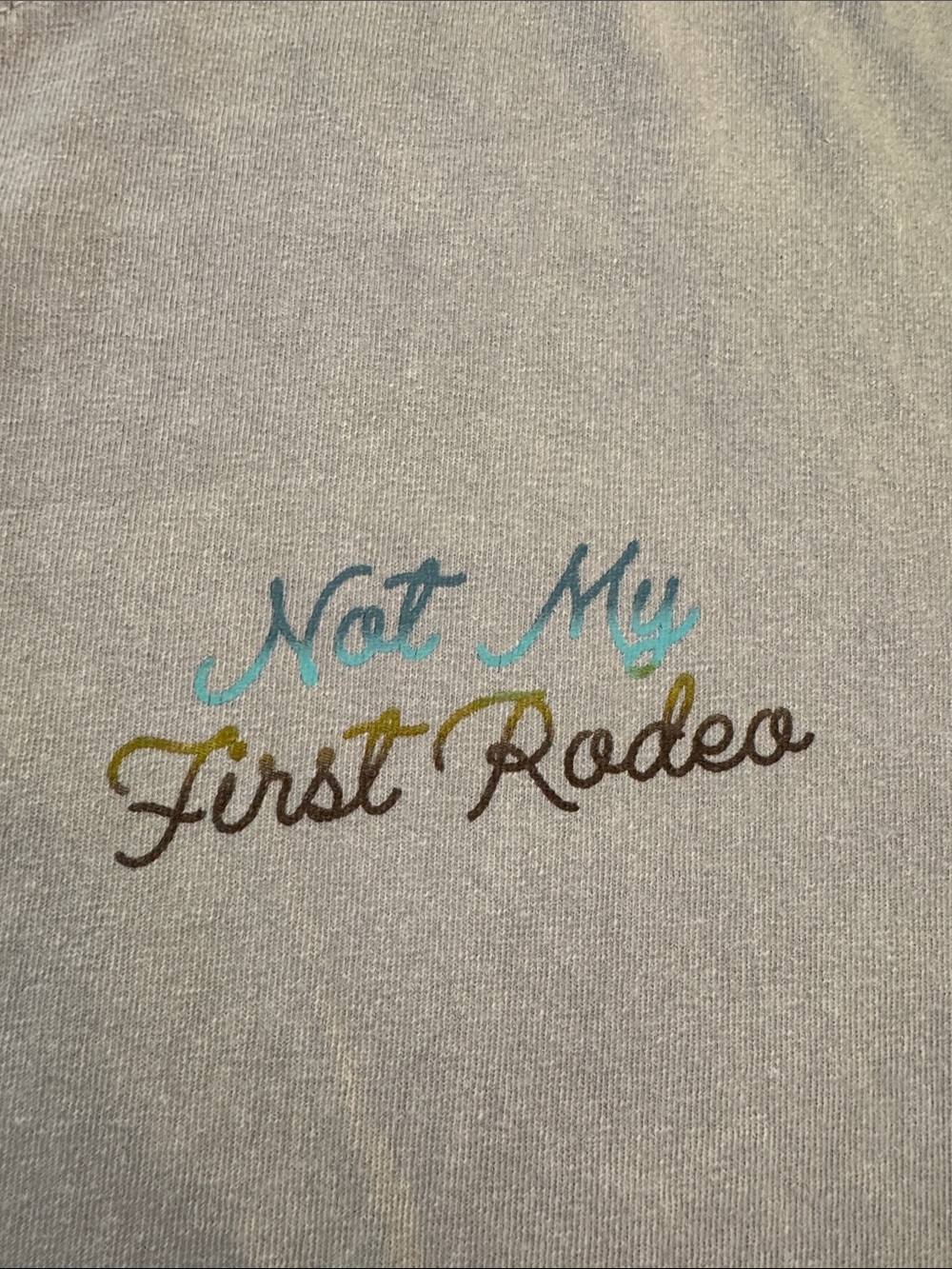 Stevenson RanchLight Gray ‘Not My First Rodeo' Chest Script Short Sleeve Tee - Picture 4 of 6